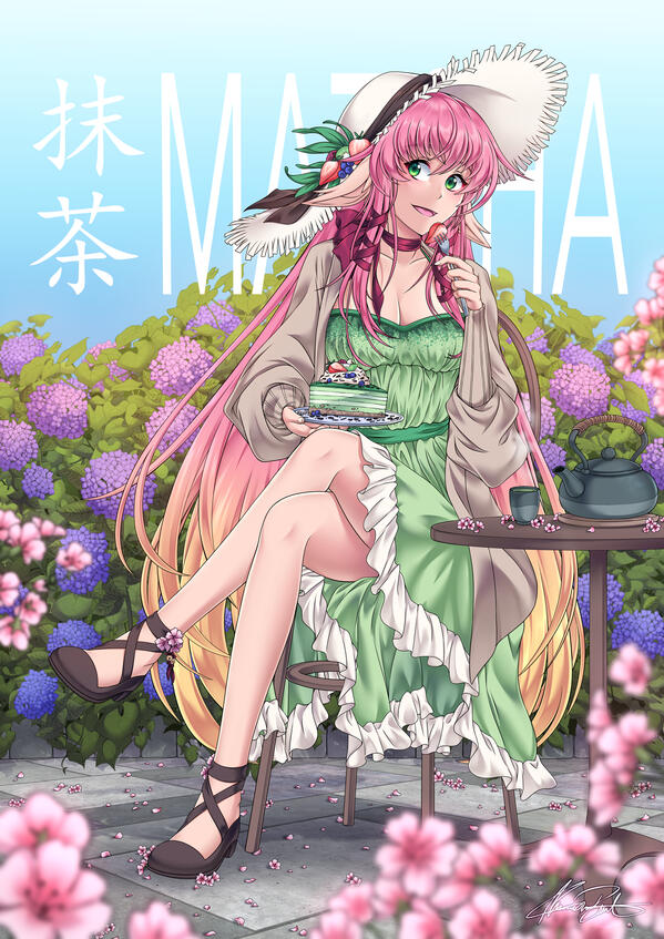 Gaia - Matcha 2022 | Original Character | Artwork Contribution for OC∇CULT Vol. 4 - Dress & Dine Edition