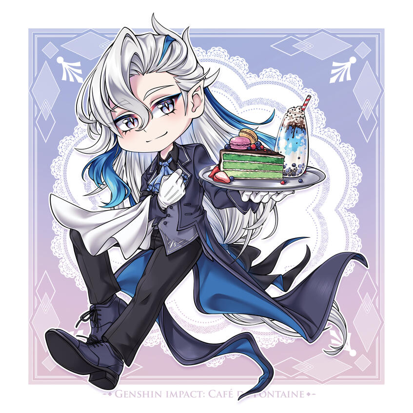Neuvillette 2024 | Genshin Impact, Chibi Artwork contribution for the Café de Fontaine Stamp Rally Project